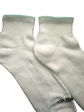 Quicksilver Single Pack White, Cool Mint Quarter Socks, Mens Size 6-12