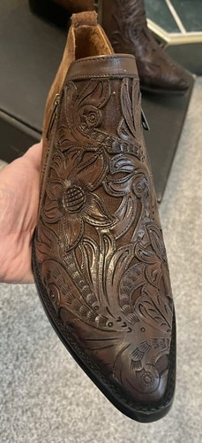 Frye Women's Sacha Shootie Boot Brown Embossed Shoe 8M With Box Gently Worn - Picture 5 of 9