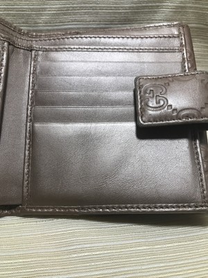 Gucci Bronze Guccissima Leather Heart Card Holder Preowned  display picture 1