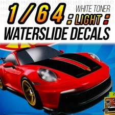 1/64 Scale PORSCHE 911 GT3 Head Tail Light WaterSlide Decal for Hot