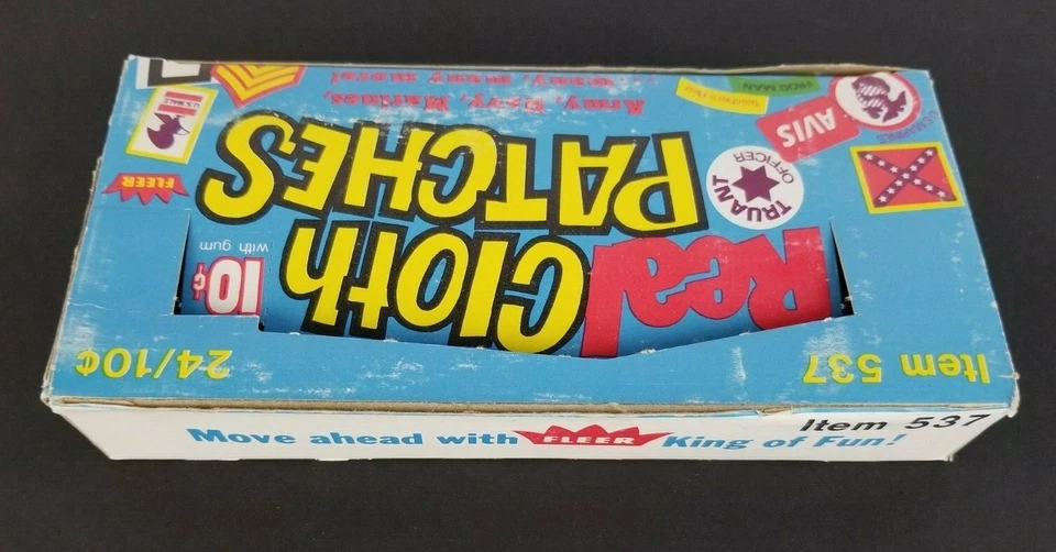 Vintage 1970 Fleer Real Cloth Patches Used EMPTY Display Box (Surface Wear) - Image 4 of 4