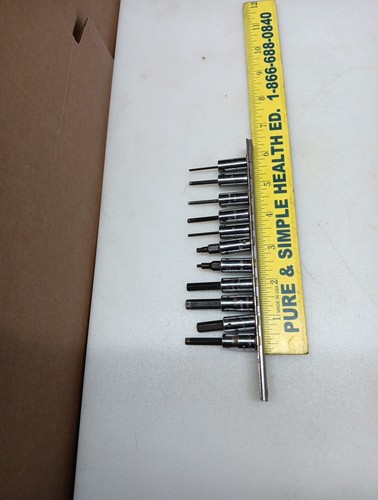 Snap On Tools TMA SAE Hex Allen Bit Socket Set 1/16 1/4 - Foto 2 di 10