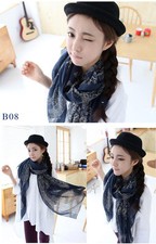 Womens Fashion Soft Wrap Shawl Scarf Oversized Cotton Voile Stole Style Shaw H