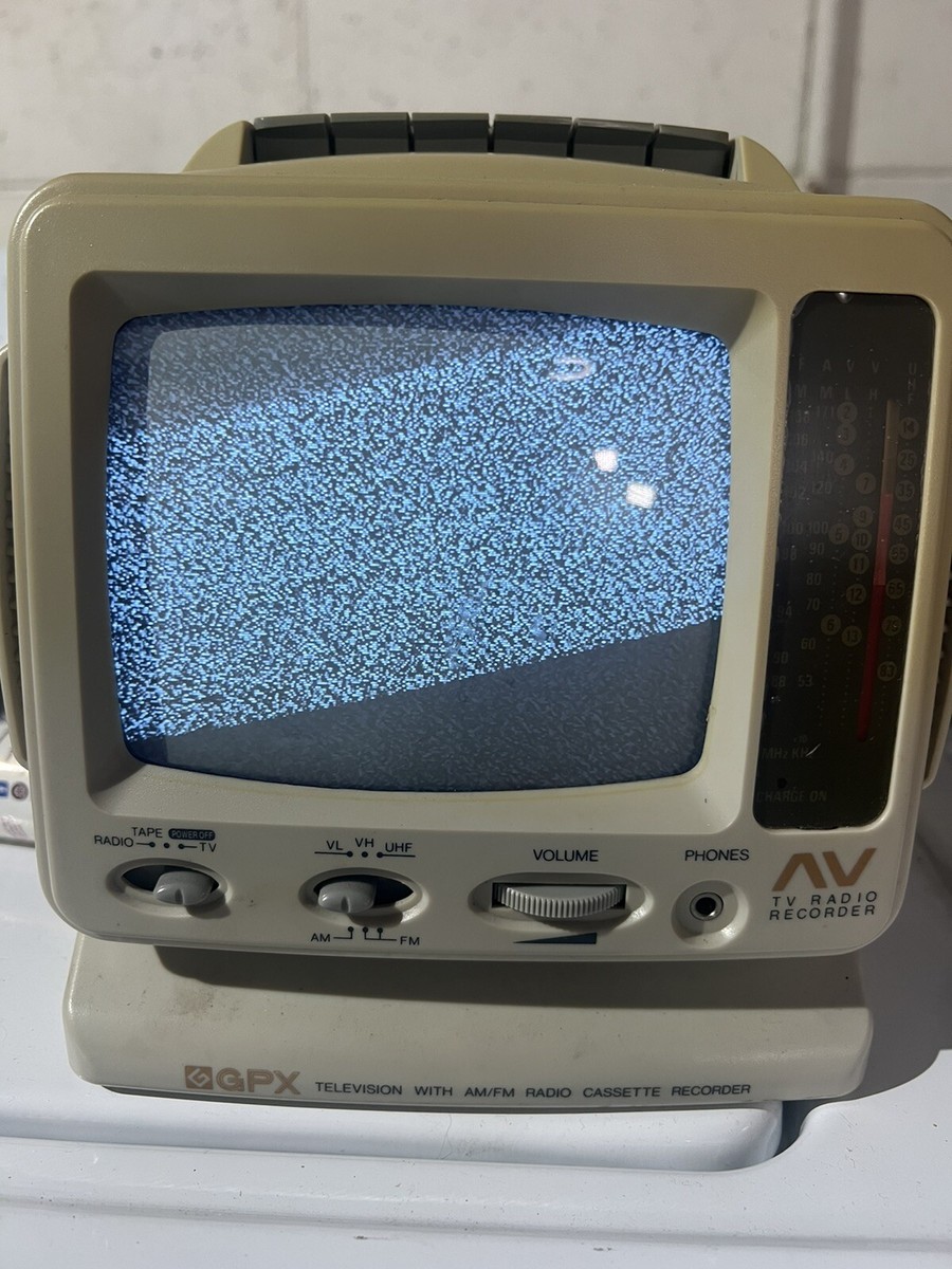 GPX TVP8 Black & White Portable Television With AM-FM Radio