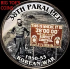 2015-D 38TH PARALLEL STICKER COIN, KENNEDY HALF DOLLAR VERY BEAUTIFUL COIN