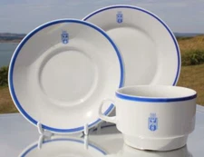 POLISH OCEAN LINES TEA CUP SAUCER & SIDE PLATE ORIGINAL STEAMSHIP CHINA