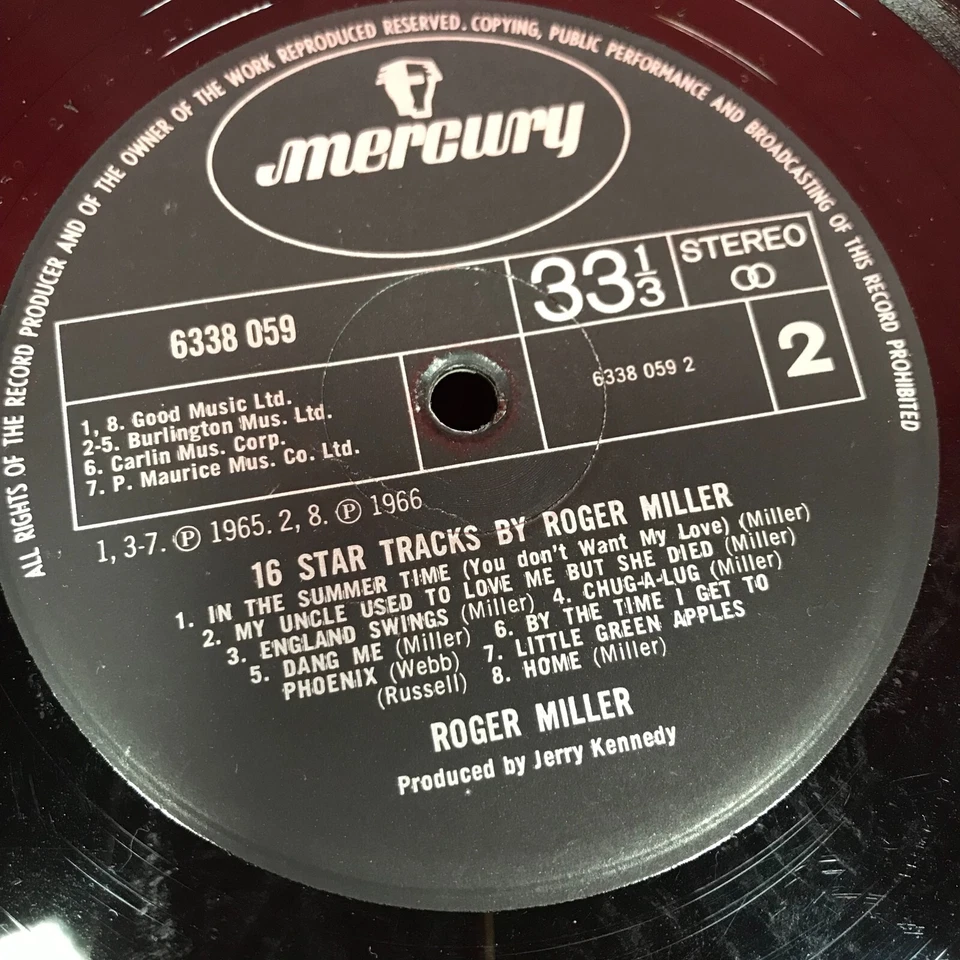 ROGER MILLER 16 Startracks 1966 UK vinyl LP best of King Of The Road ruby home ~ - Image 4 of 4