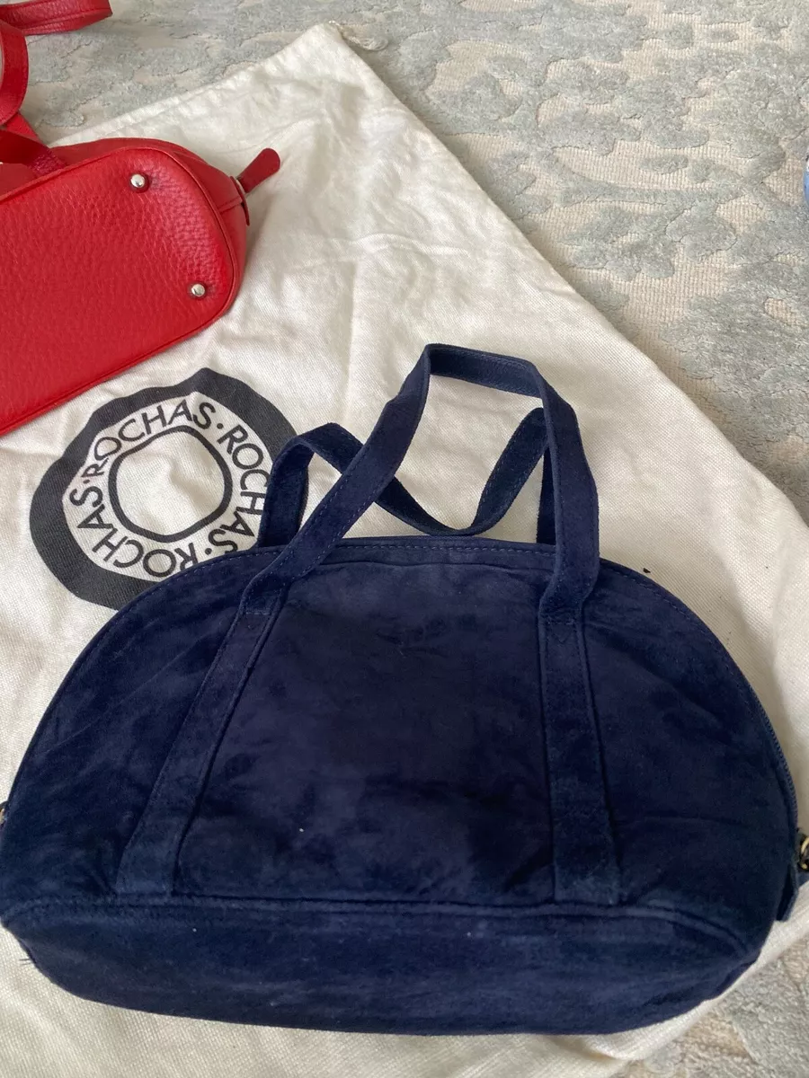Navy suede tote bag cheap