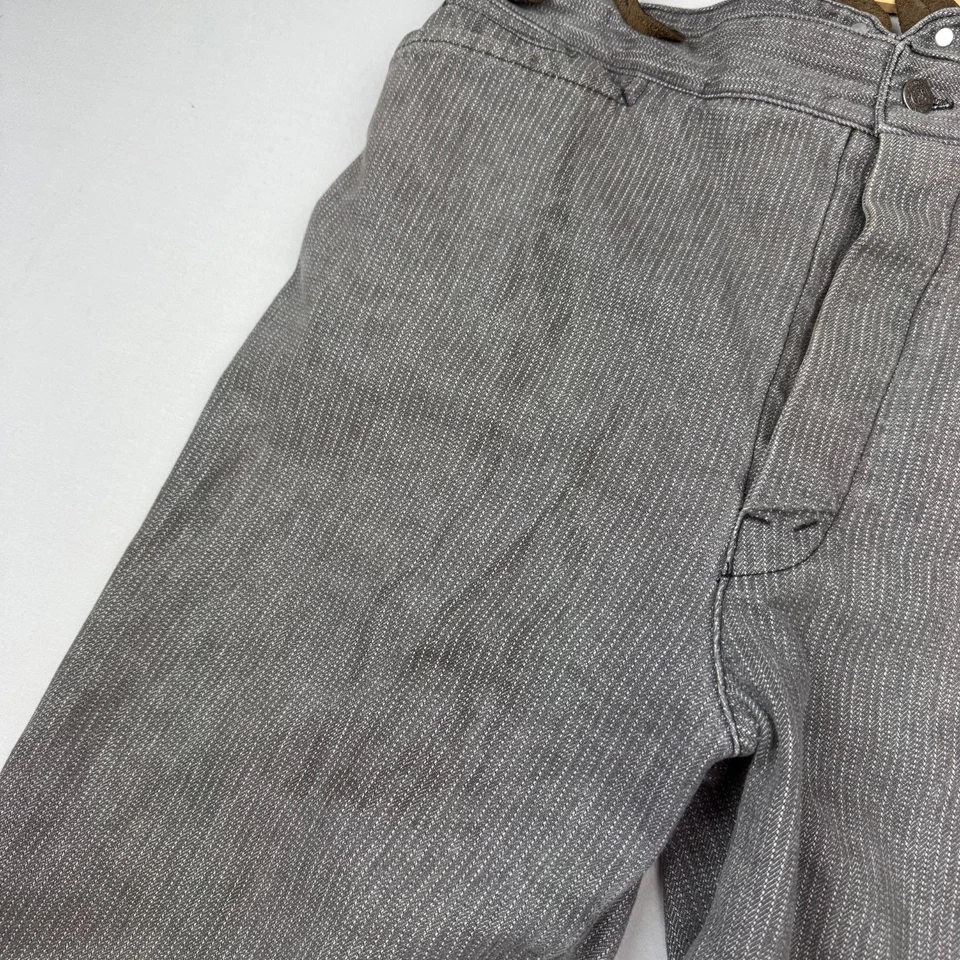 Wah Maker Pants Mens 36 Raised Dobby Stripe Western Suspenders Authentic Gray - Image 4 of 4