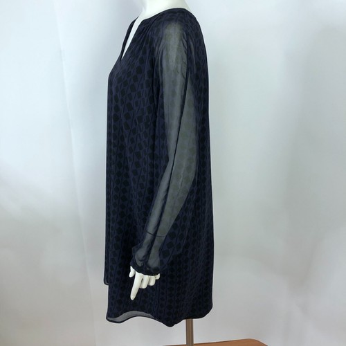 Cabi Harlequin Tunic Shift Dress Medium Women's Sheer Dress 3102 Purple - Picture 6 of 22