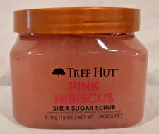 BRAND NEW TREE HUT PINK HIBISCUS SHEA SUGAR SCRUB 18 OUNCE FULL BODY SCRUB