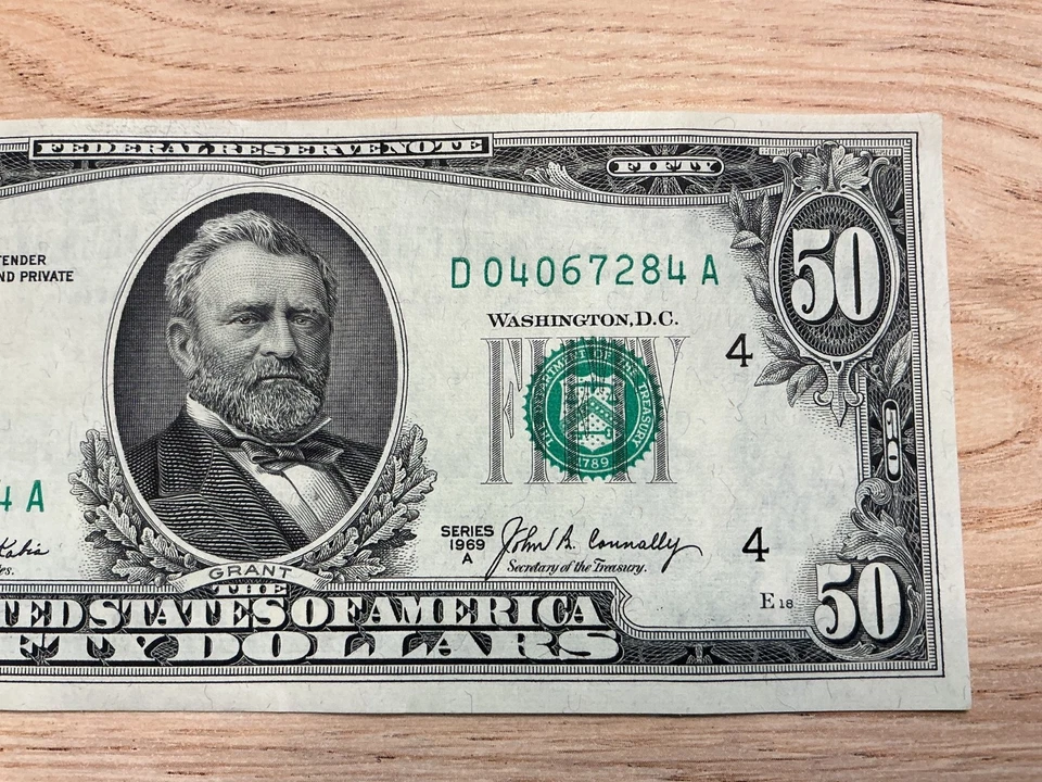 1969 Series D $50 Dollar Federal Reserve Note from Cleveland Mint! Uncirculated - Image 3 of 4