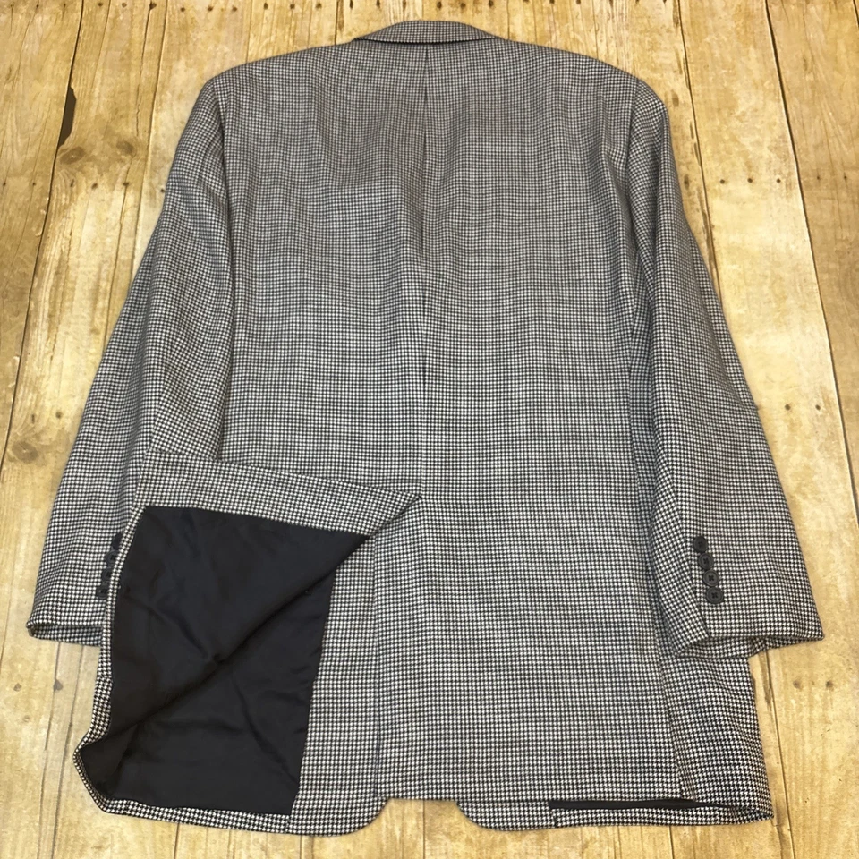 Blazer John W Nordstrom Loro Piana Cachemira Blanco Negro Pata de Gallo 40R Foto 3 de 4