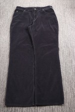VTG 90s Eddie Bauer Women's Bootcut Pants Black Corduroy size 14 34x32 Stretch