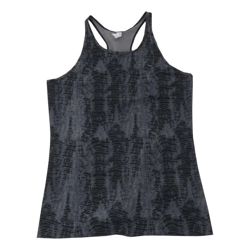 Under Armour Women's Heatgear Tie Dye Fitted Performance Tank Black Gray Large