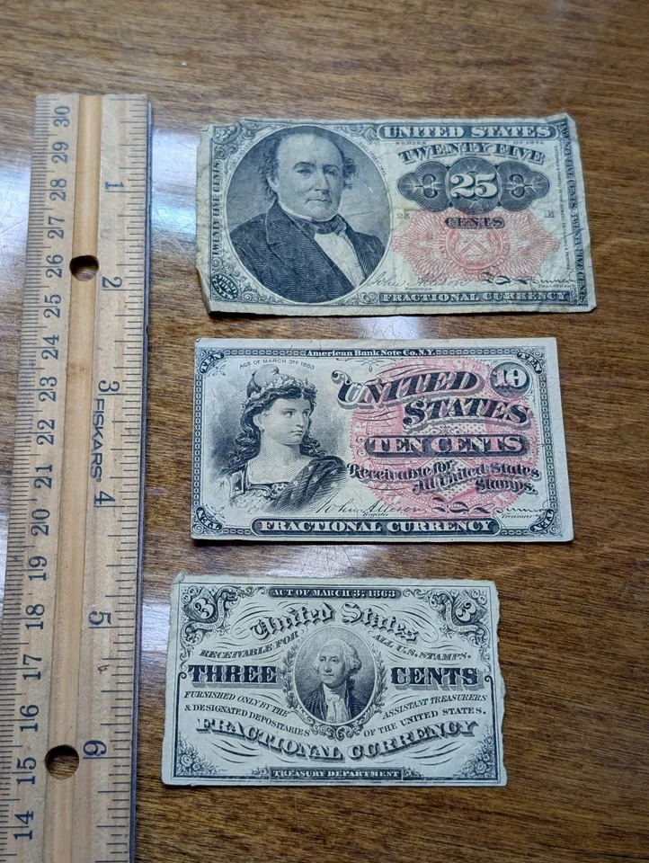 Lot of 3 US Fractional Currency Note: 10c, 3c, & 25c - Image 4 of 4
