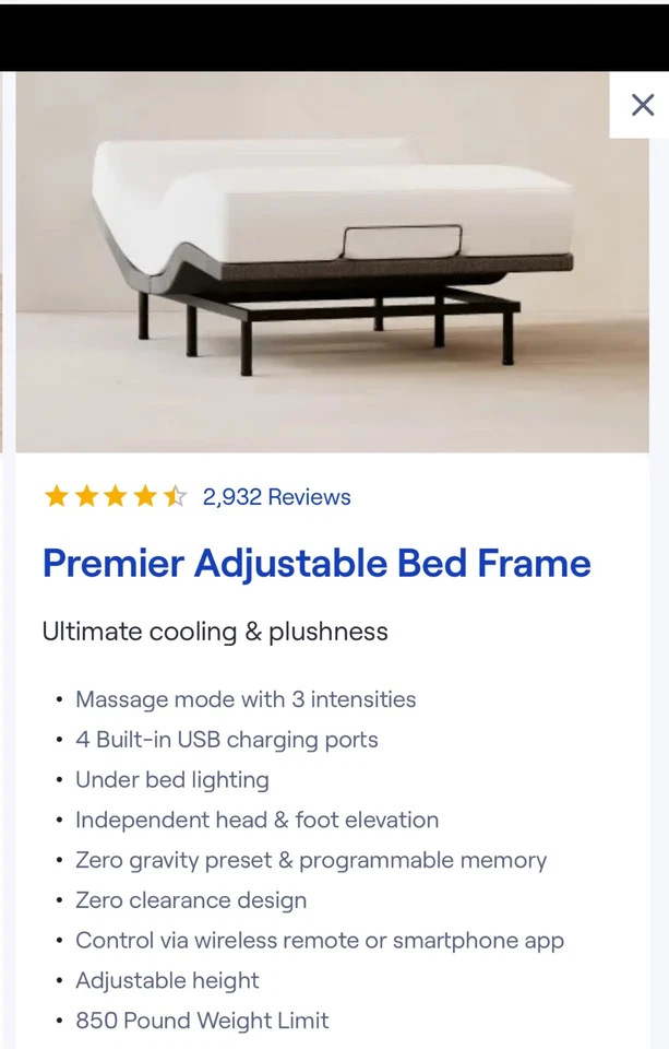 Регулируемое комфортное основание Nectar Premier (размер Queen) - Изображение 2 из 2