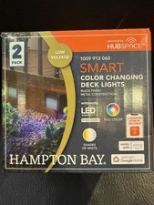 Hampton Bay 23461 Smart RGB LED Deck Rail Light, Black, Hubspace Powered /2-Pack