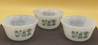 Vintage Fire King Blue Heaven Milk Glass Custard Cup Ramekin Bowl Lot Of Three!