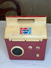 Vintage Pepsi Junior Collection 6 Pack Transistor AM/FM Radio Cooler-WORKS