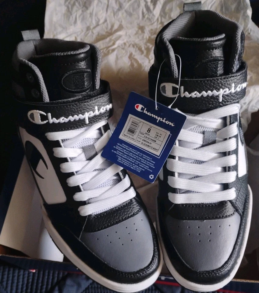 Zapatillas altas CHAMPION Athletic Arena para hombre nuevas con etiquetas talla 8 NEGRAS/BLANCAS/S.NIGHT Foto 4 de 4