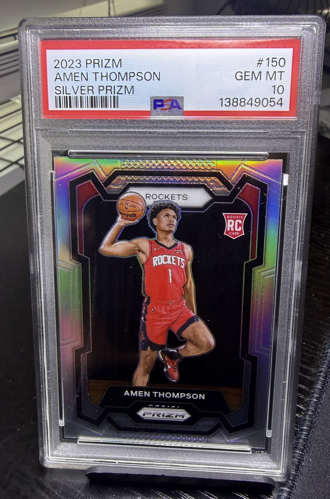 2023-24 Panini Prizm Amen Thompson #150 RC Rookie Silver PSA 10 GEM