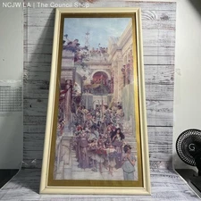 Spring by Sir Lawrence Alma-Tadema 40" Print in White Frame
