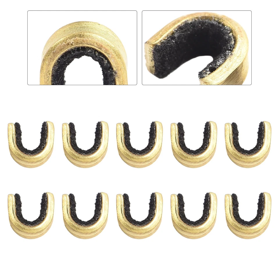 Securely Clamped Brass String Nock Points for Recurve Bows Small Medium 5 Sets - Image 4 of 4