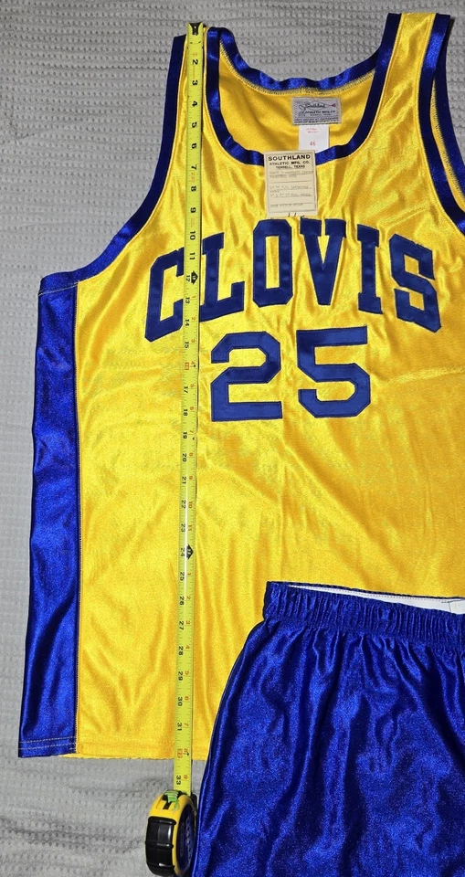 Conjunto de camiseta y pantalones cortos deportivos de baloncesto Southland vintage para hombre 46 L Clovis Foto 4 de 4