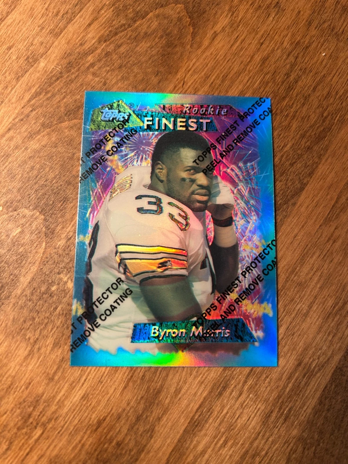 1995 TOPPS FINEST BYRON MORRIS REFRACTOR PITTSBURGH STEELERS