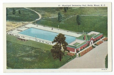 Postcard Municipal Swimming Pool, Rocky Mount, N.C. Unposted