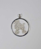 GroßEr RinganhäNger Aus Silber Mit Der Silhouette Eines Pudelhundes Luce
