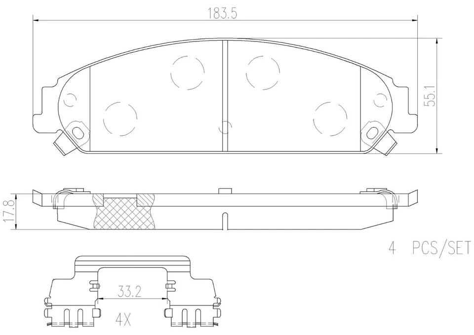 Pastillas de freno delanteras de cerámica Brembo para Dodge Challenger Charger Magnum Chrysler 300 Foto 4 de 4