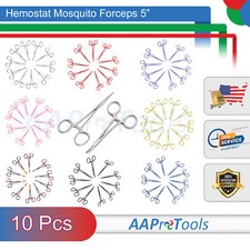 10 PCS MOSQUITO HEMOSTAT LOCKING FORCEPS 5" CURVED  STRAIGHT SURGICAL DENTAL