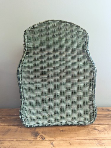 Cesta paraguas/residuos de mimbre vintage rana pintada mod años 70 kitsch boho cabaña - Imagen 5 de 11