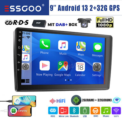 DAB+ Autoradio Carplay Android 13 GPS 2+32G Kamera Für Fiat Ducato Peugeot Boxer