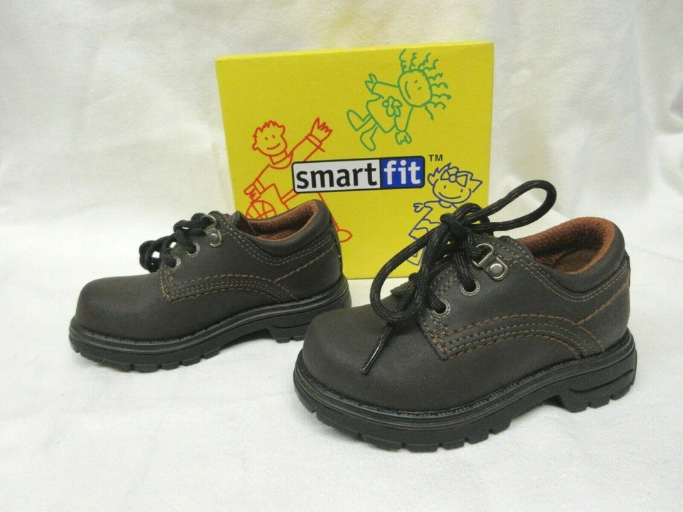 NUEVO EN CAJA - Niños pequeños - Ajuste inteligente - Marrón oscuro 'Aspecto de cuero' Senderismo/Trabajo - Talla 7 Foto 4 de 4