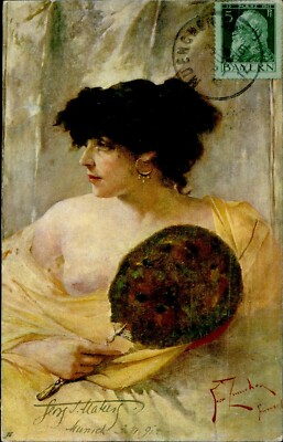 IMV02268 TCV germany bayern artist signed fr zmurko woman fans glamour 1912