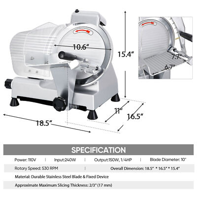 Electric Meat Slicer, 200W Meat Slicer Machine for Home Use Electric Meat Slicer, 200W Meat Slicer Machine for Home Use
