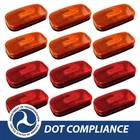6 Amber & 6 Red 3.9" LED Side Marker Lights 12V Trailer Truck Clearance Lamps