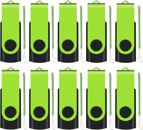 USB Stick 1GB 10er Pack – USB 2.0 Speicherstick klappbar Grün