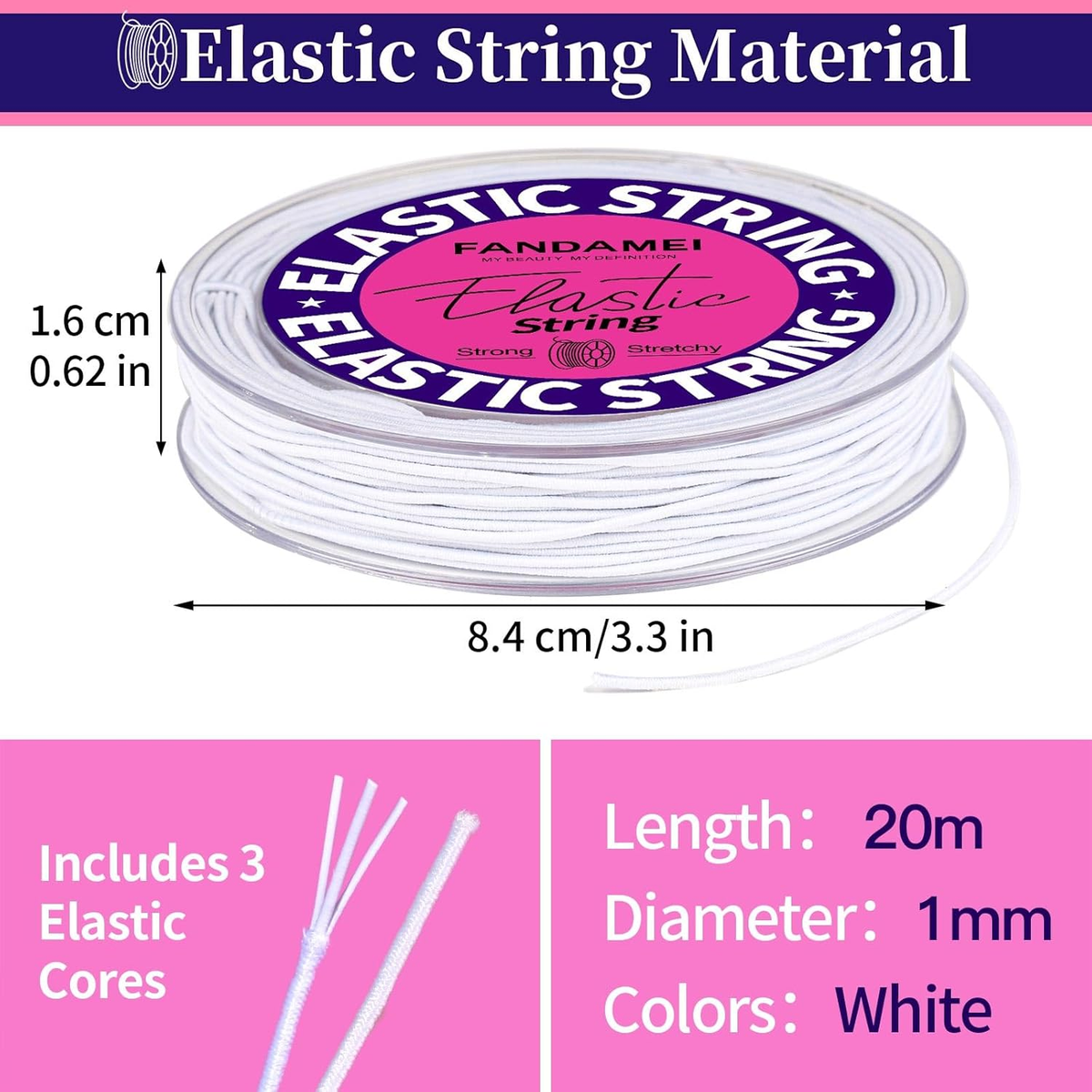 1Mm Elastic String for Bracelets, Elastic Beading Cord Stretchy