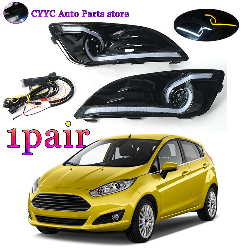 1Set Daytime Running Light Fog Lamp Cover DRL For Ford Fiesta 2013-2016