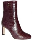 JIMMY CHOO London Burgundy Croco Leather Heels Boots ITALY Sz 8 (39) NEW