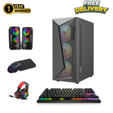 Full Setup Gaming PC Bundle Core i5 16GB 1TB+512GB SSD GTX 1050 4GB Win 11p