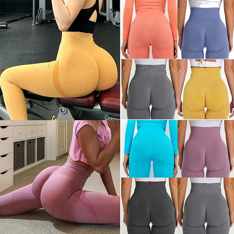 Womens High Waist Yoga Pants Anti Cellulite Leggings Workout Push Up  Compression