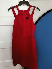 Guess Los Angeles Halter Neck Women's Dress, Burgundy Red, Size 12
