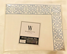 New 3 piece Wamsutta Ardsley Embroidered King Duvet Cover Set Celestial Blue J1