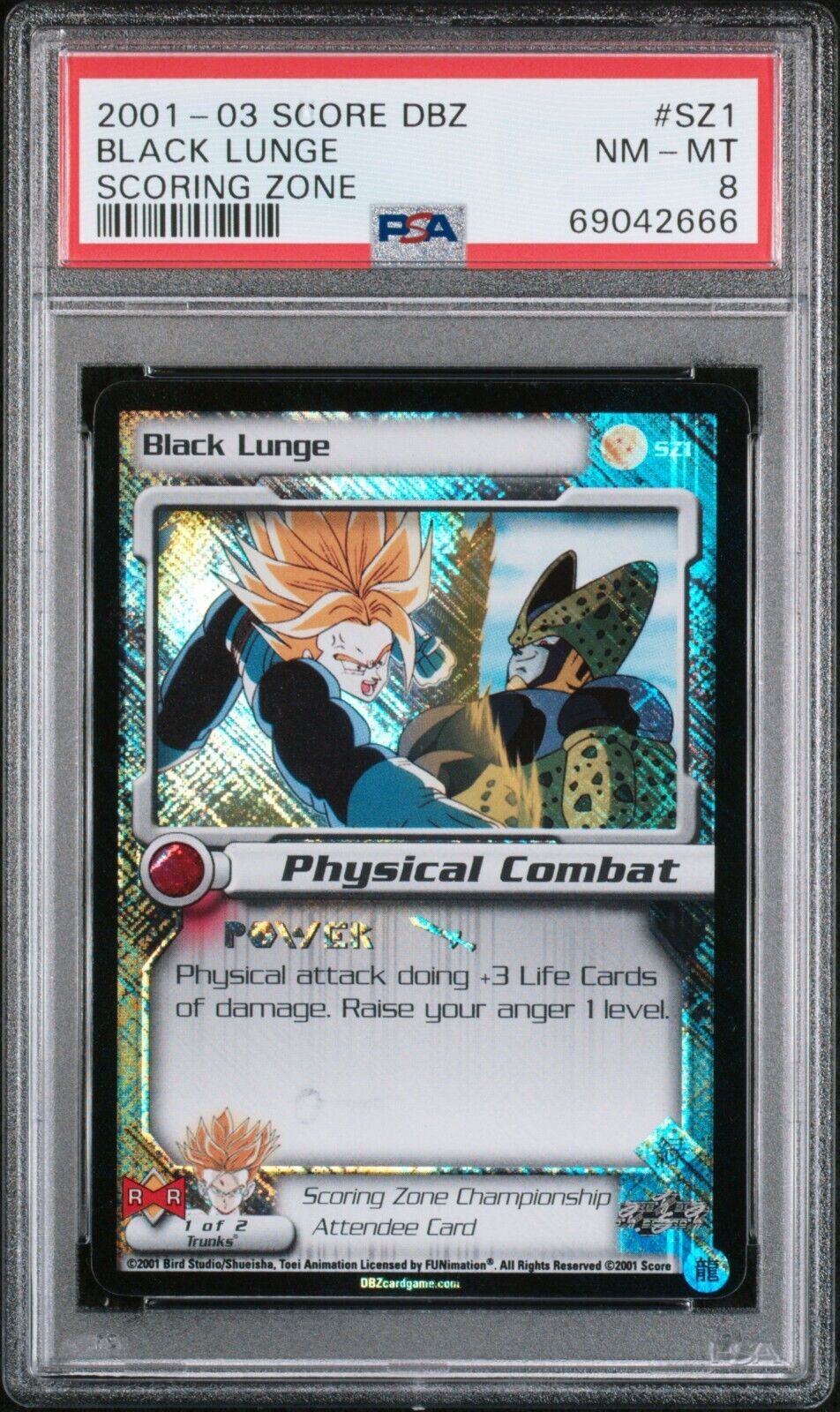 *69 666 Cert* - PSA 8 Black Lunge SZ1 Scoring Zone Uber Rare Dragon Ball Z