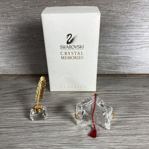 Swarovski Crystal Memories Lot Diary Book 9460 & Quill Feather Ink
